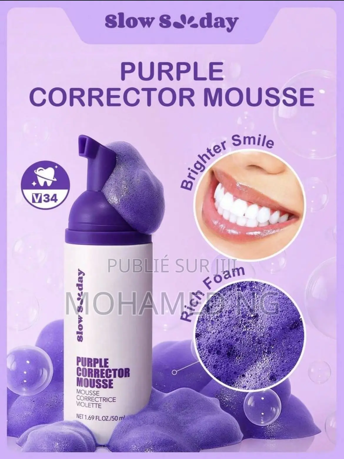Mousse Correctrice Violette Pour Dents – Slow Sunday