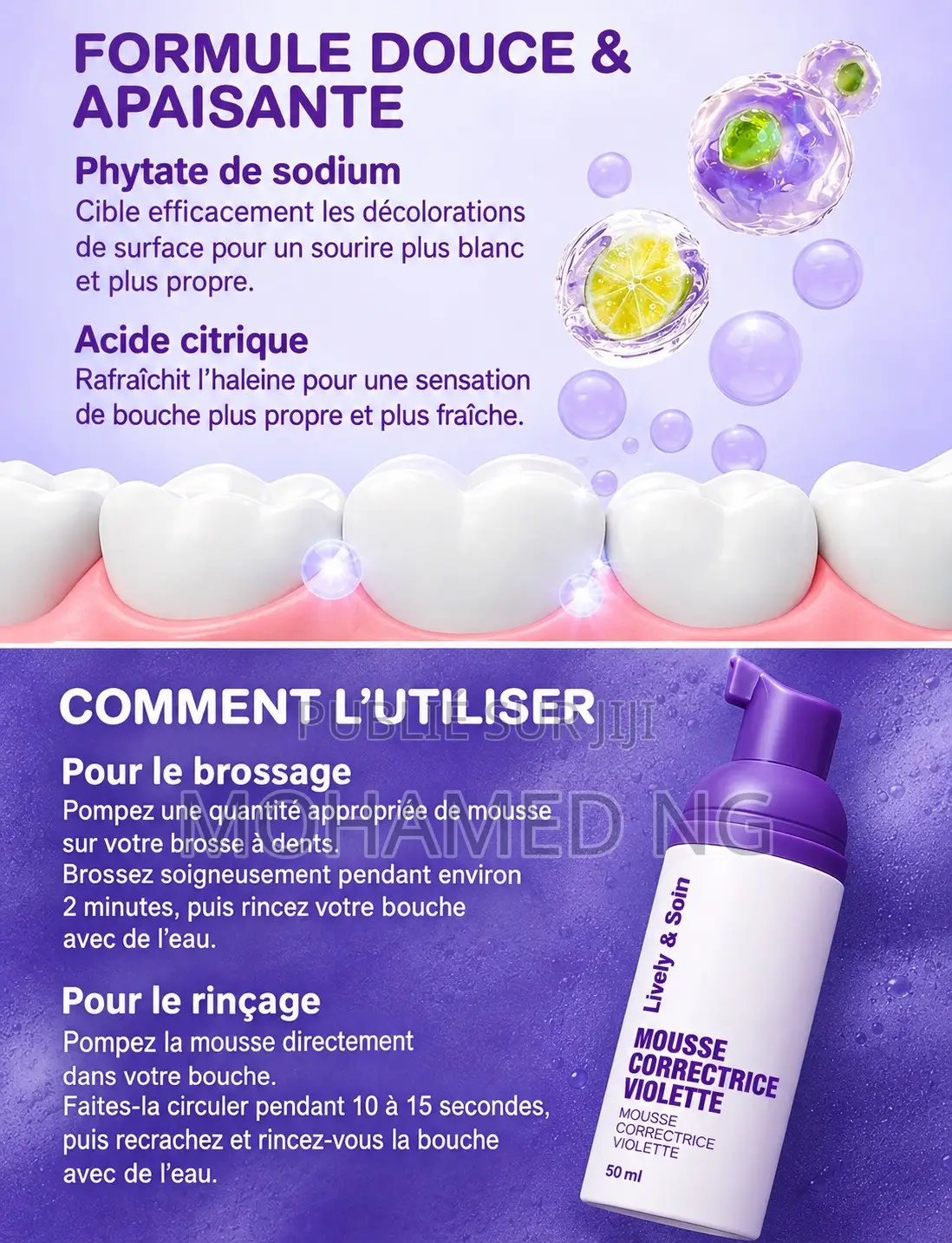 Mousse Correctrice Violette Pour Dents – Slow Sunday