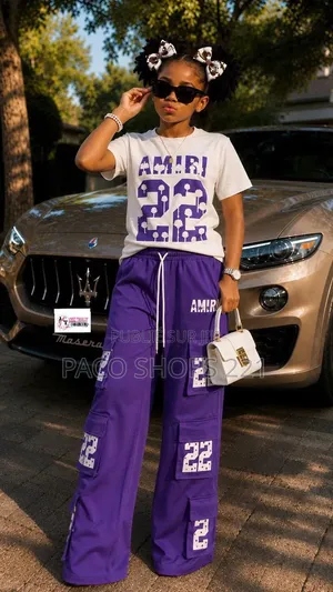 Ensemble Amiri T-Shirt Et Pantalon Cargo Pour Enfants 8 À 16 Ans