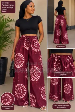 Pantalon Art en Wax - Très Large Et Élégant