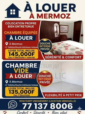 Meublé 1chbre Appartement dans Mermoz Sacré-Cœur à Louer