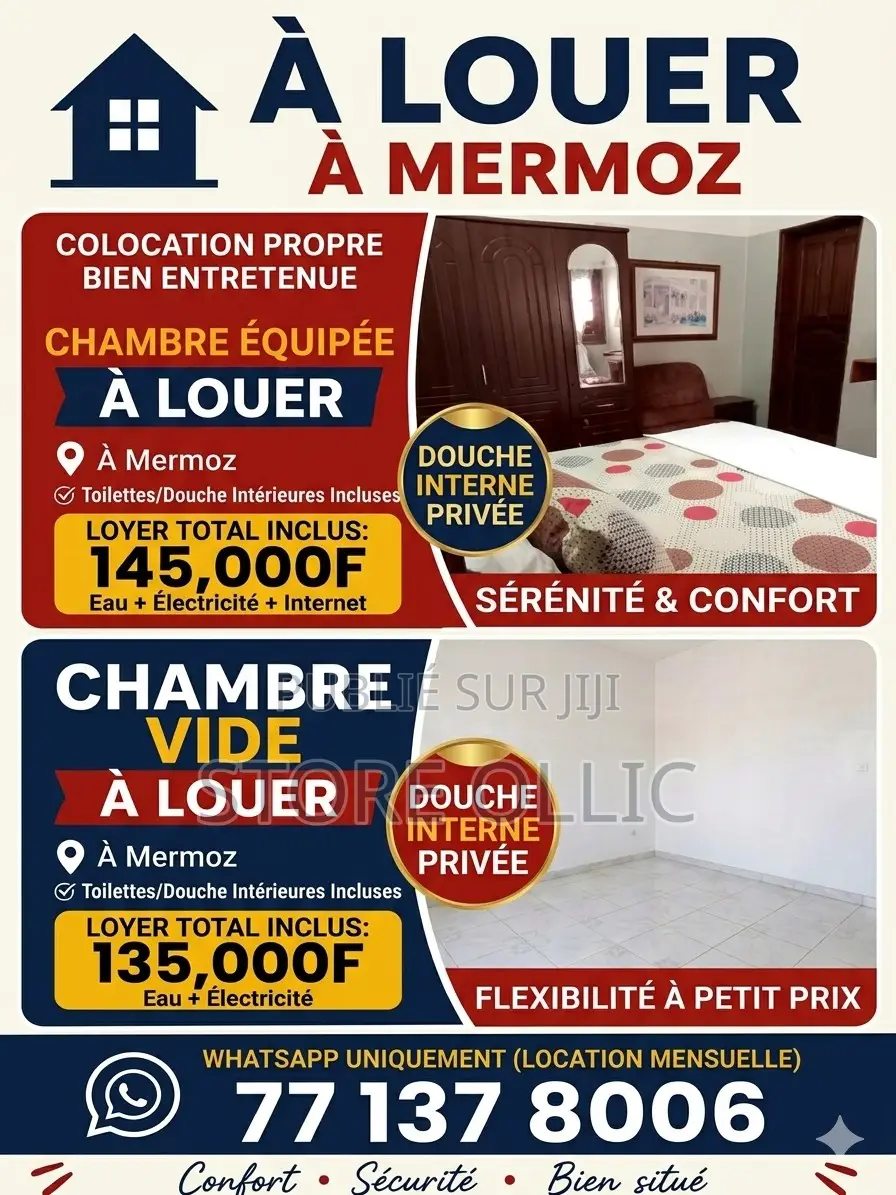 Meublé 1chbre Appartement dans Mermoz Sacré-Cœur à Louer