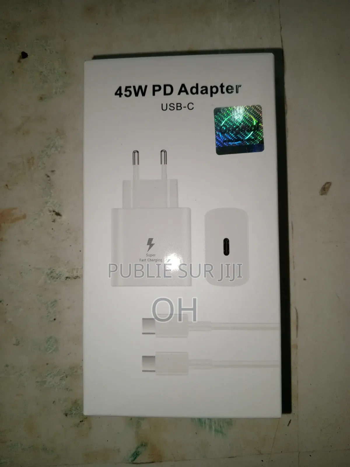 Chargeur Rapide 45W PD USB-C Avec Câble Type-C Vers Type-C – Blanc