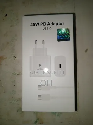 Chargeur Rapide 45W PD USB-C Avec Câble Type-C Vers Type-C – Blanc