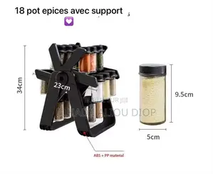 Organisateur D’épices 18 Pots Avec Support – À Vendre