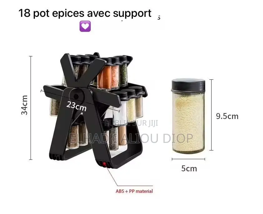 Organisateur D’épices 18 Pots Avec Support – À Vendre