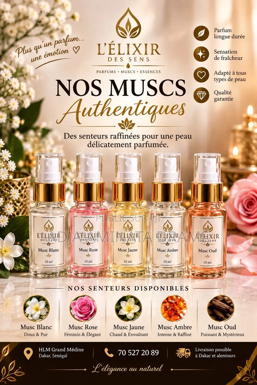 Musc Parfumé Plusieurs Senteurs Disponibles —1000 L’unité