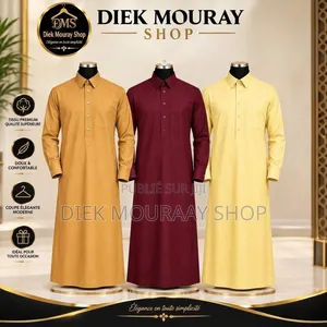 Qamis Col Chemise Manches Poignets Avec Pantalon