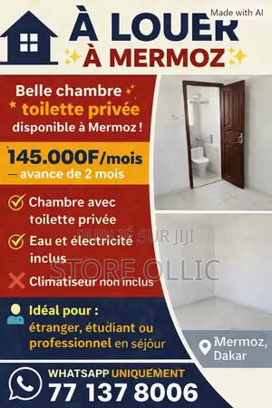 Meublé 1chbre Appartement dans Mermoz Sacré-Cœur à Louer