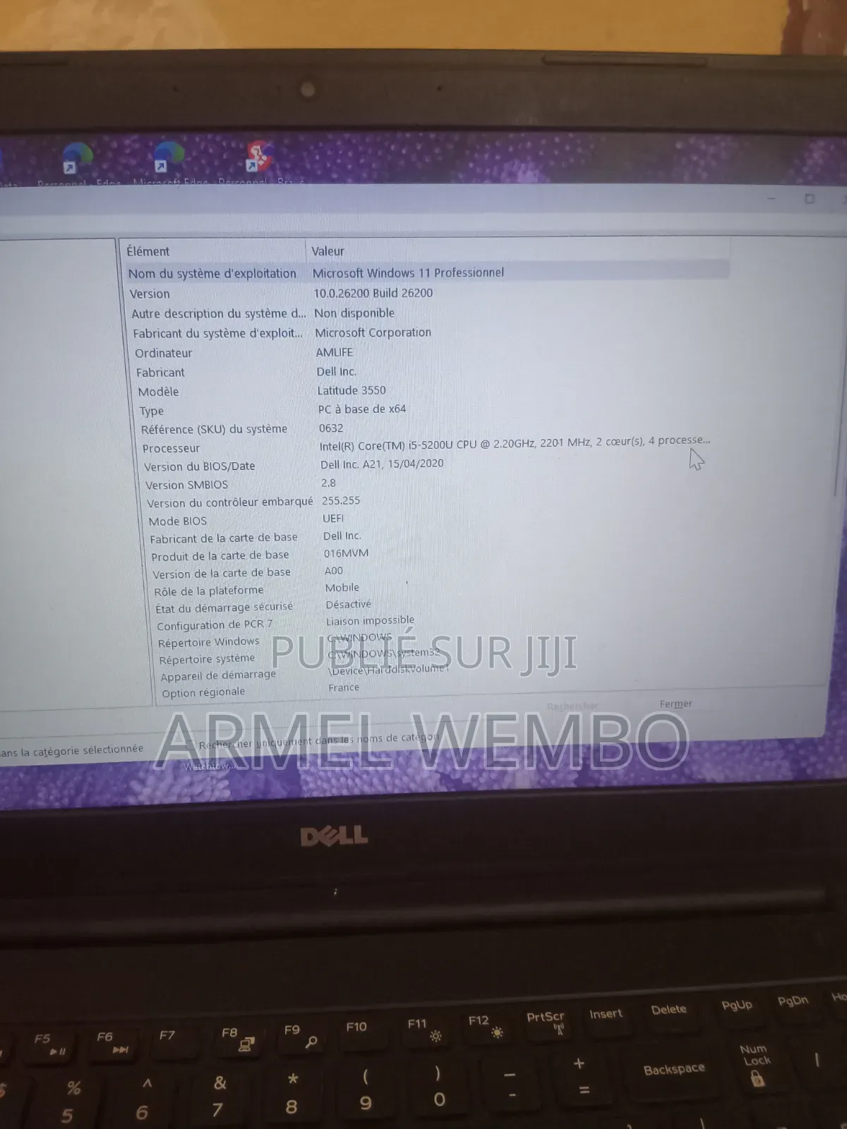 Ordinateur portable Dell Latitude 3550 8GB Intel Core i5 HDD+SSD 256GB
