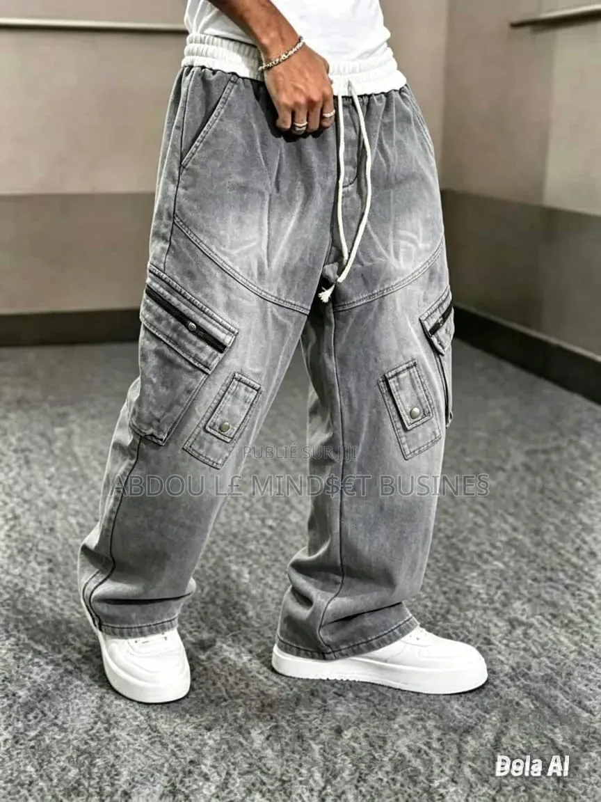 Bas Large Cargo Jogging Jeans Fermeture Disponible