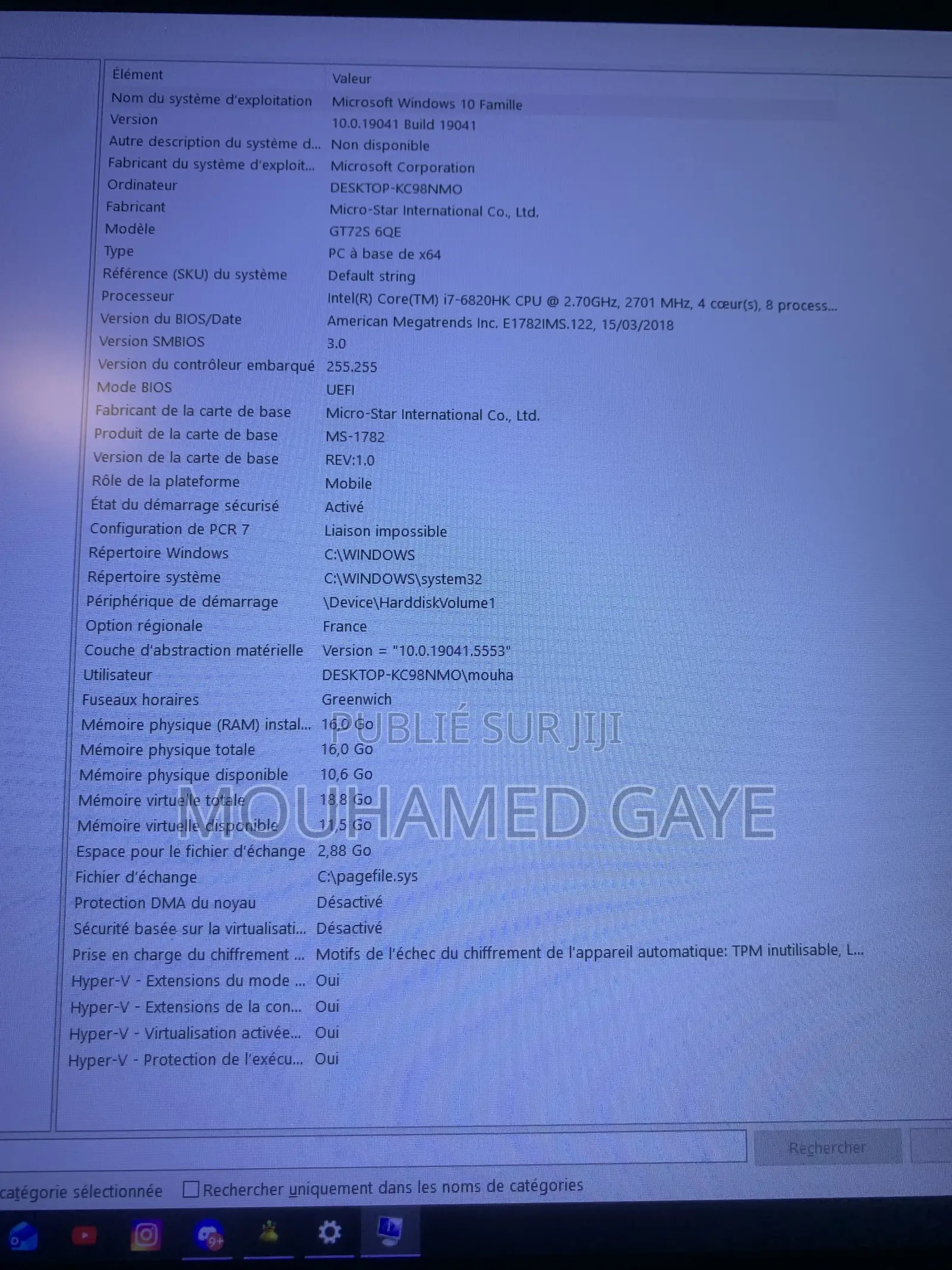 MSI GT72 Dominator Pro G 16GB Intel Core i7 HDD+SSD 500GB
