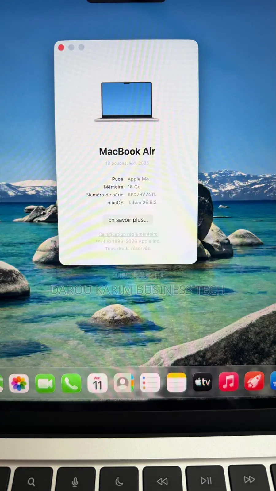 Nouveau Pomme MacBook Air 2025 M4 16GB Apple M4 SSD 256GB