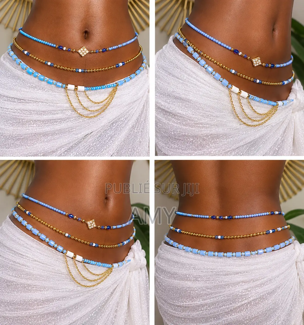 Baya 3 Pièces Bleu Ciel Et Doré – Élégant Et Chic
