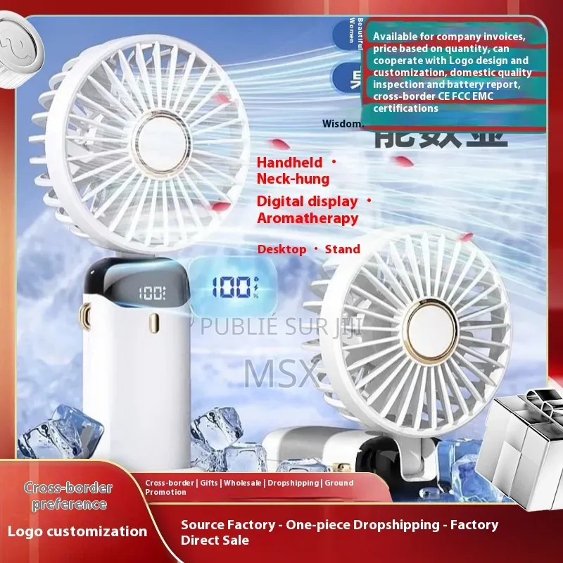 Mini Ventilateur Rechargeable Portable – 5V – Affichage Batterie
