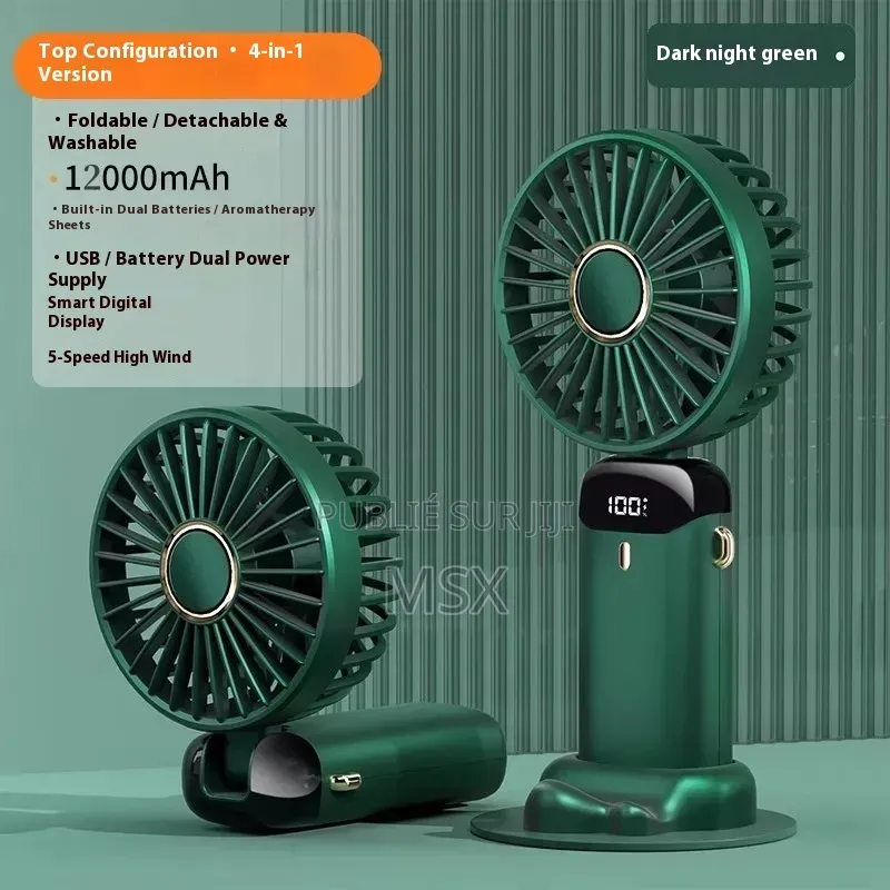 Mini Ventilateur Rechargeable Portable – 5V – Affichage Batterie