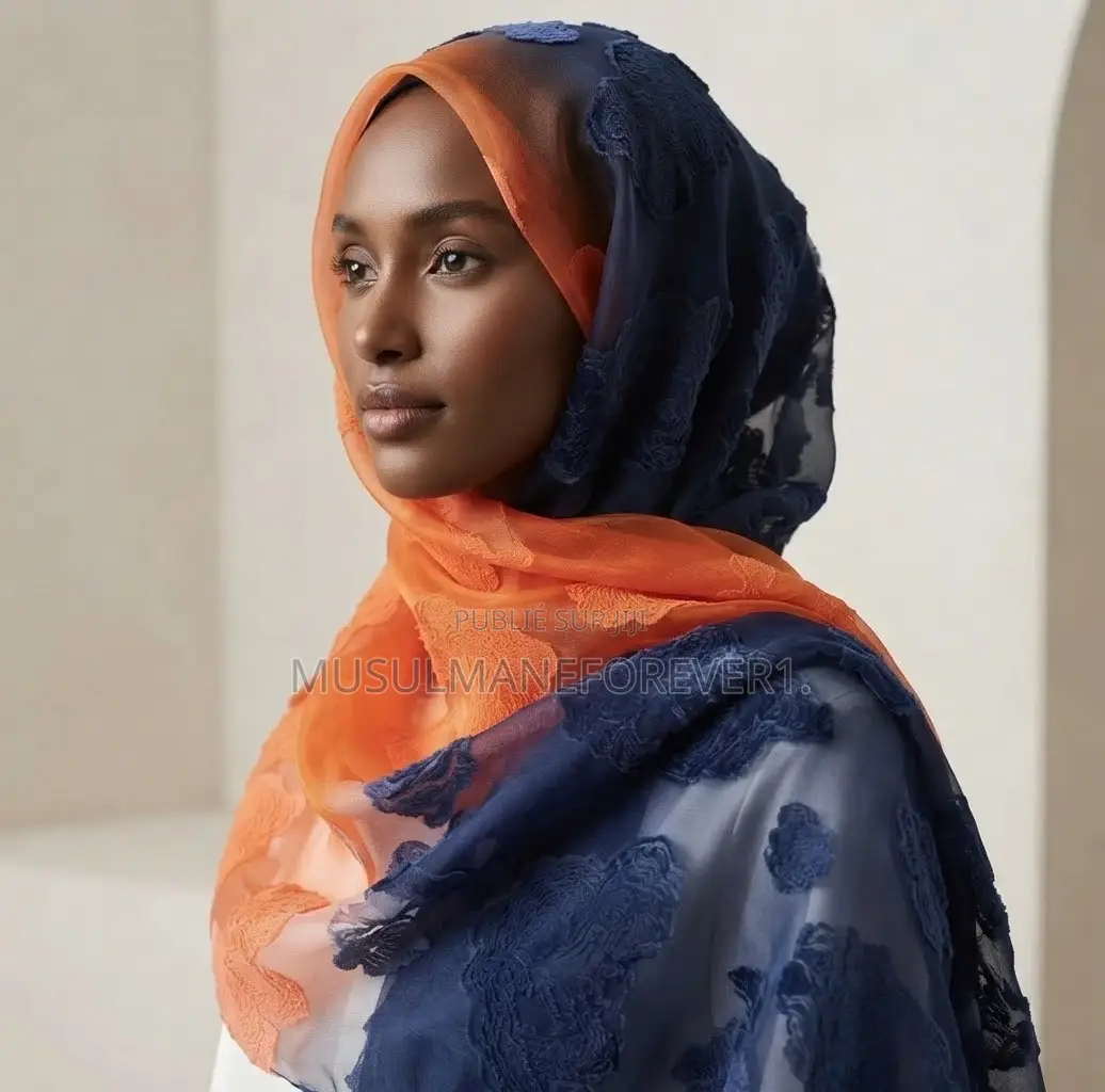 Nouveau Foulard Tendance Haut De Gamme en Organza Aux Couleurs Pastel