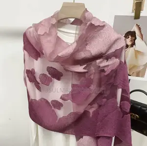Nouveau Foulard Tendance Haut De Gamme en Organza Aux Couleurs Pastel