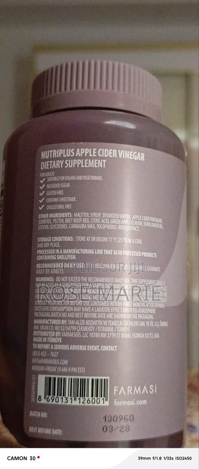 Nutriplus Vinaigre De Cidre De Pomme