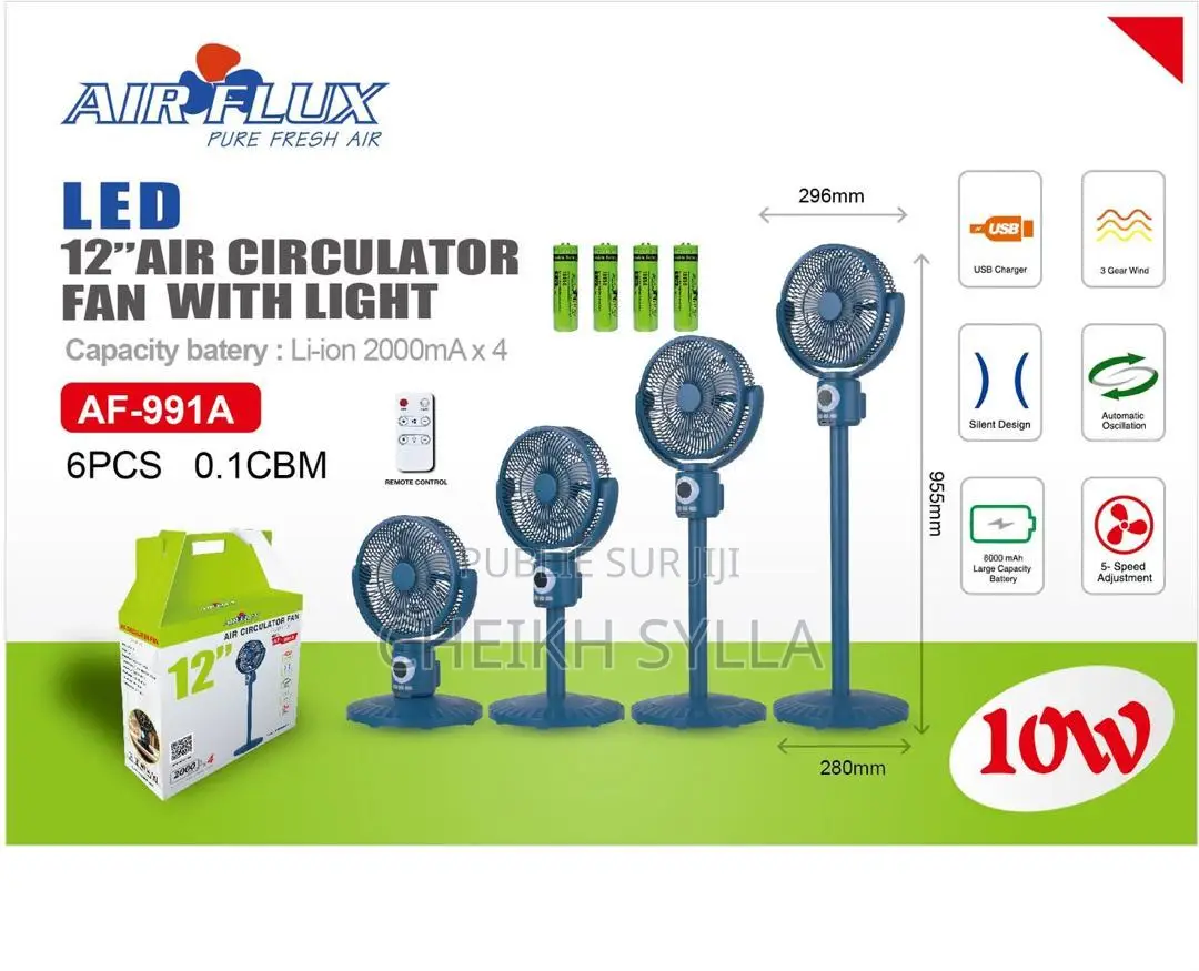 Ventilateur Rechargeable 12" Air Flux