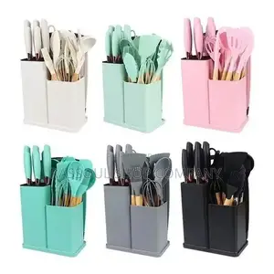 Ensemble Spatule 19 Pièces Avec Planche À Découper en Silicone