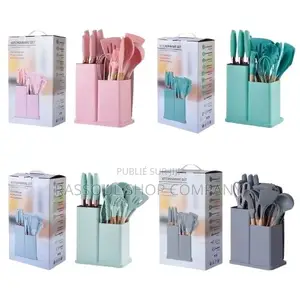Ensemble Spatule 19 Pièces Avec Planche À Découper en Silicone