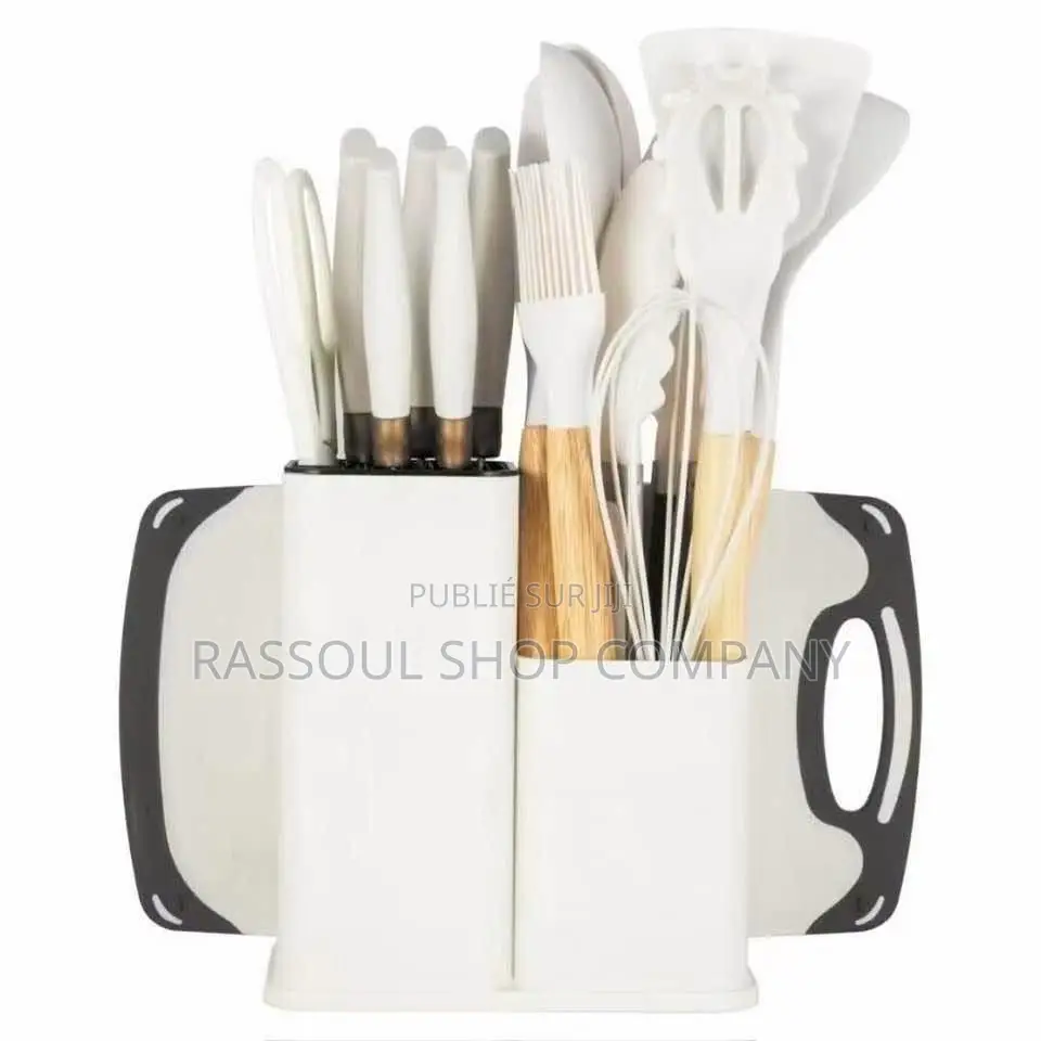 Ensemble Spatule 19 Pièces Avec Planche À Découper en Silicone