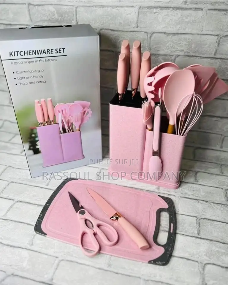 Ensemble Spatule 19 Pièces Avec Planche À Découper en Silicone