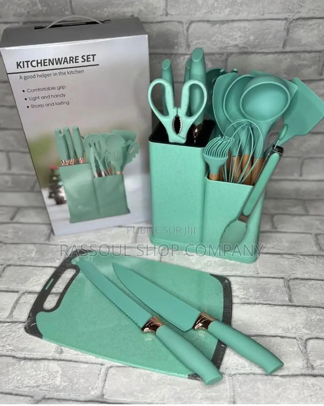 Ensemble Spatule 19 Pièces Avec Planche À Découper en Silicone