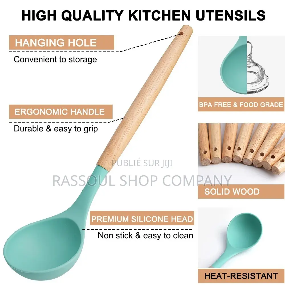 Ensemble Spatule 19 Pièces Avec Planche À Découper en Silicone
