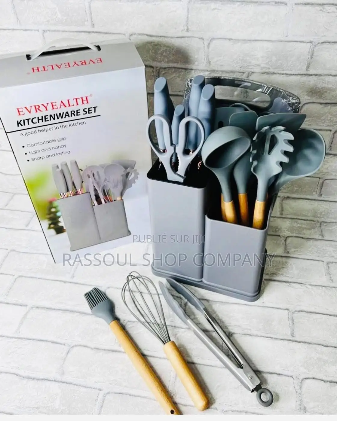 Ensemble Spatule 19 Pièces Avec Planche À Découper en Silicone