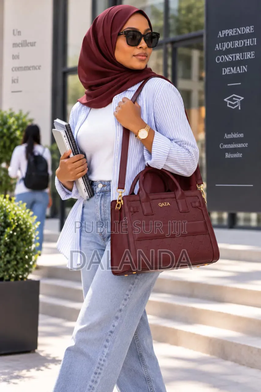 Ensemble Sac À Main QAZA Bordeaux – 28cm