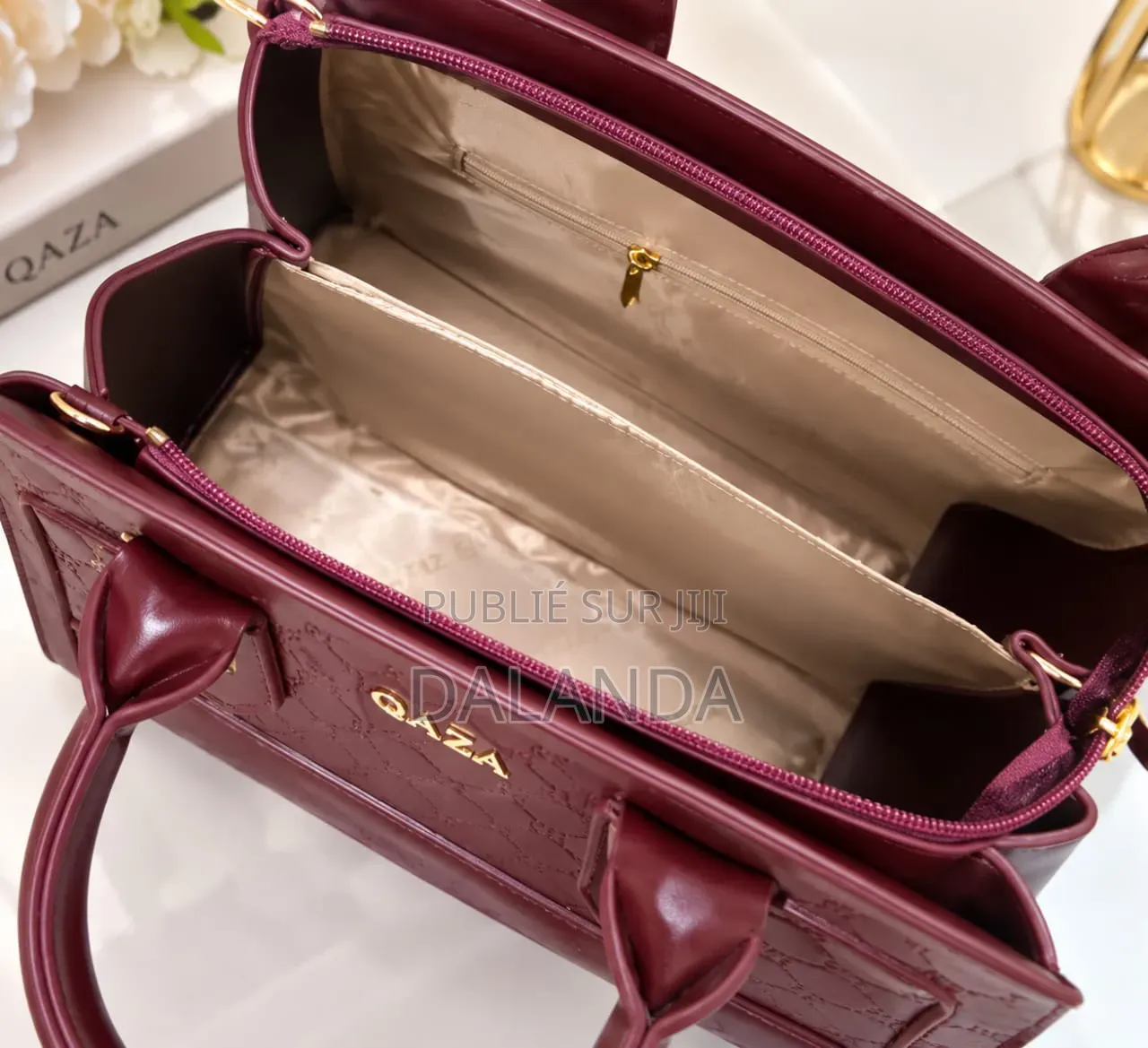 Ensemble Sac À Main QAZA Bordeaux – 28cm