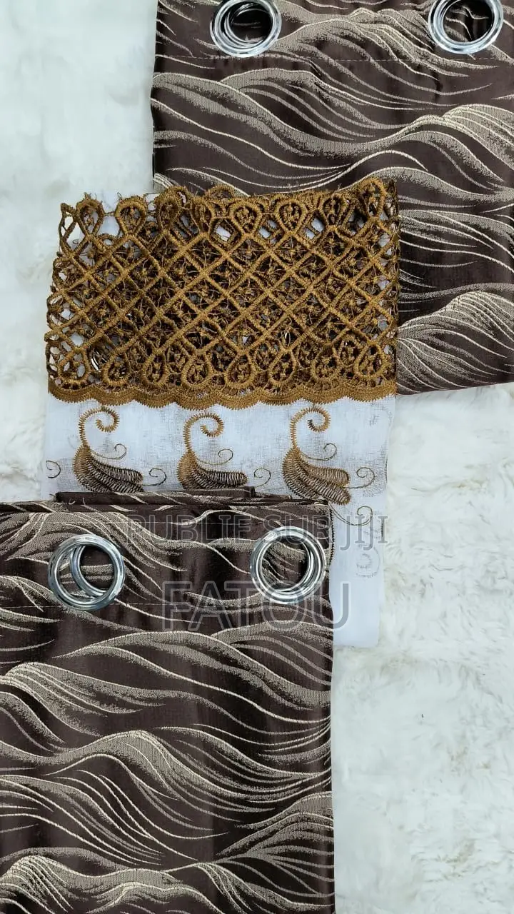 Lot De 3rideaux Luxe Modèle Royal
