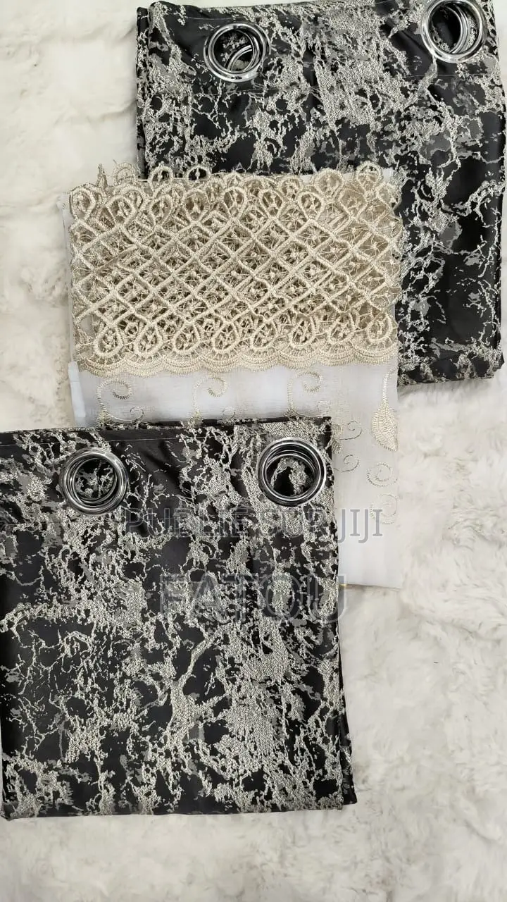 Lot De 3rideaux Luxe Modèle Royal