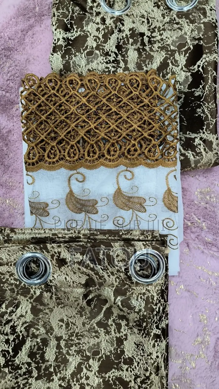 Lot De 3rideaux Luxe Modèle Royal