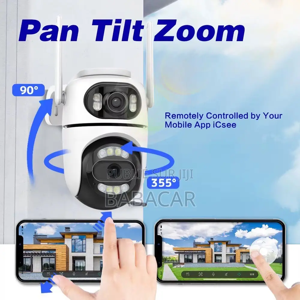 Caméra De Surveillance WiFi Extérieure Double Objectif 4M PTZ Étanche