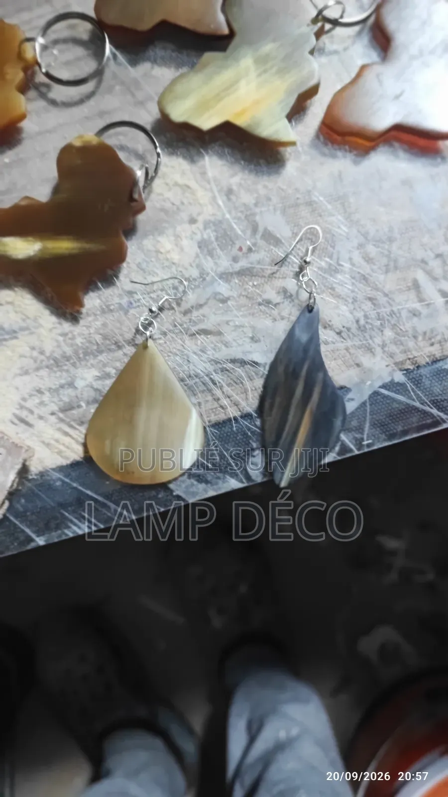 Artisanat Pendentif Boucle d'Oreille Bracelet en Corne De Zébu