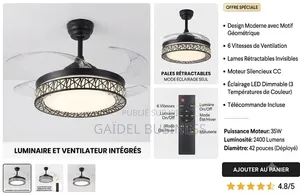 Ventilateur De Plafond Design Moderne Avec Plafonnier LED