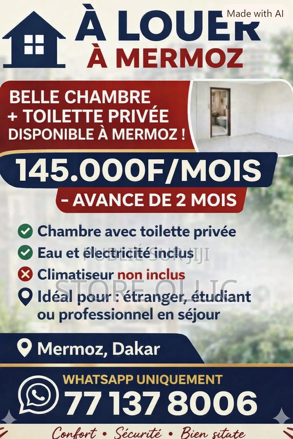 Une Chambre Prête À Vivre À Mermoz