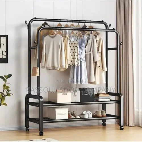 Penderie Double Barre en Fer Pour Vêtements Et Chaussures Prix: 7000f