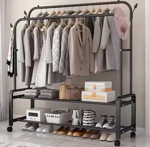 Penderie Double Barre en Fer Pour Vêtements Et Chaussures Prix: 7000f
