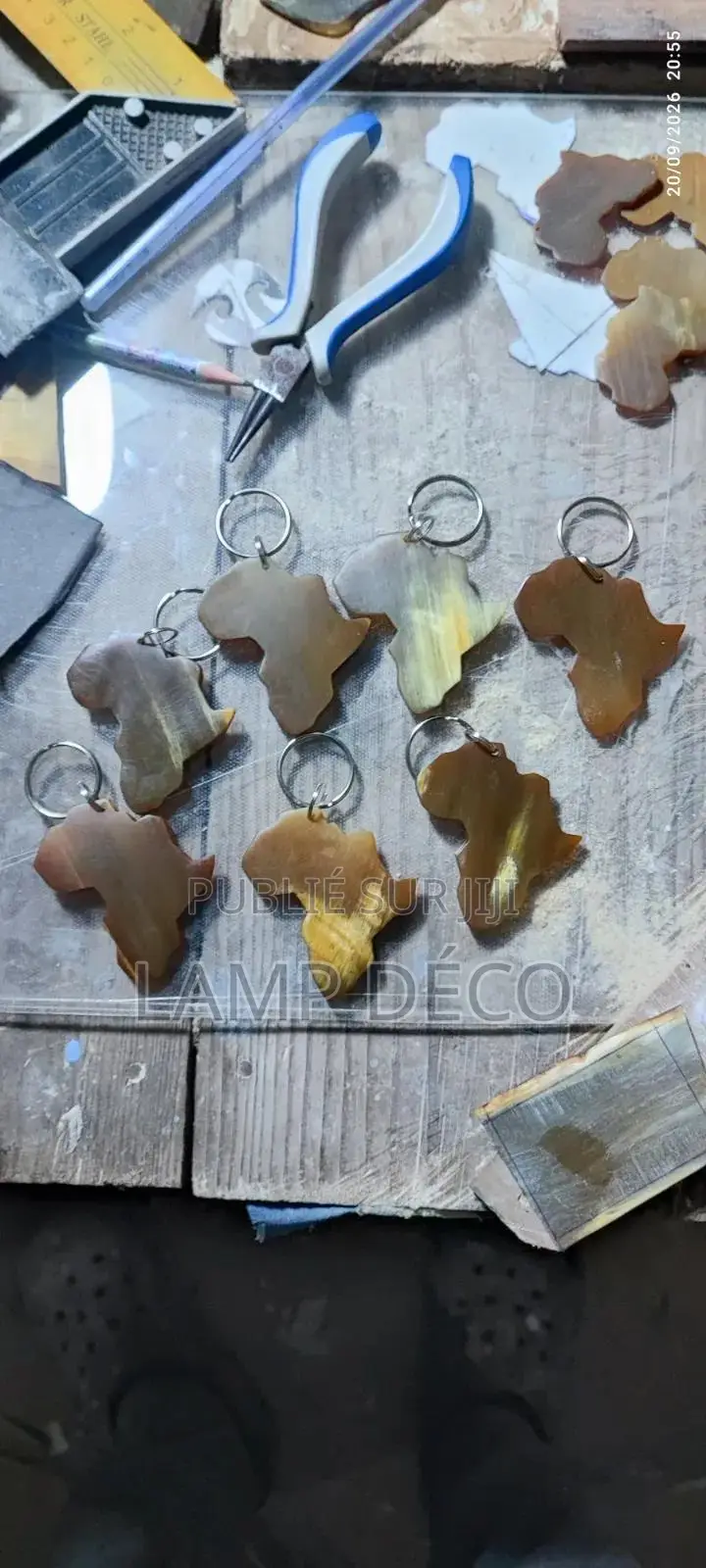 Artisanat Pendentif Boucle d'Oreille Bracelet en Corne De Zébu