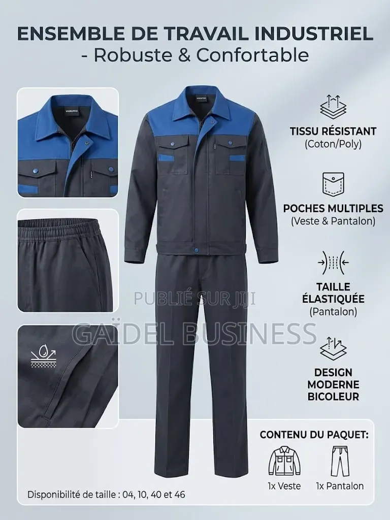 ​Ensemble De Travail Industriel Bicolore (Veste + Pantalon