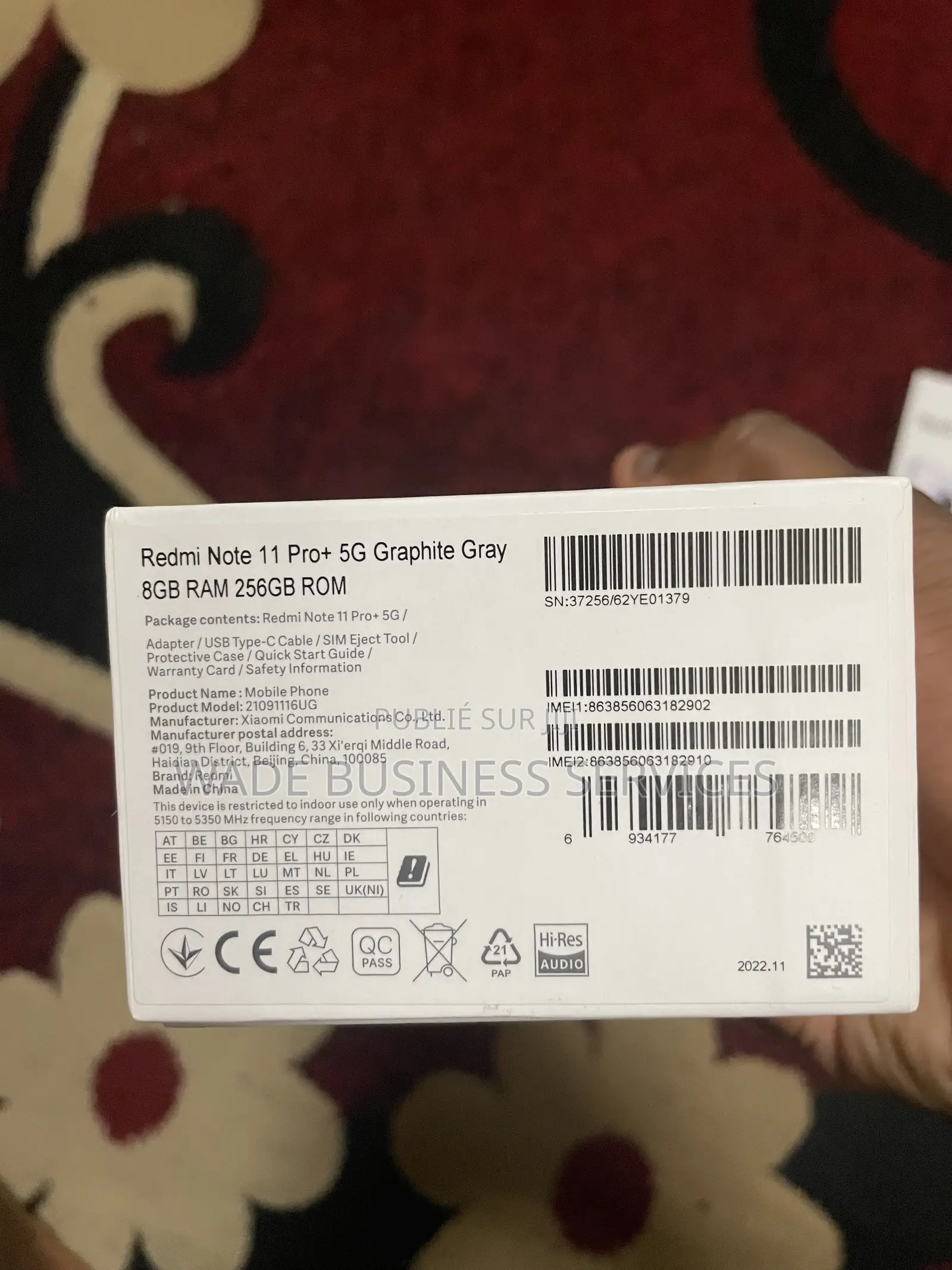 Nouveau Xiaomi Redmi Note 11 Pro+ 5G 256 GB Noir