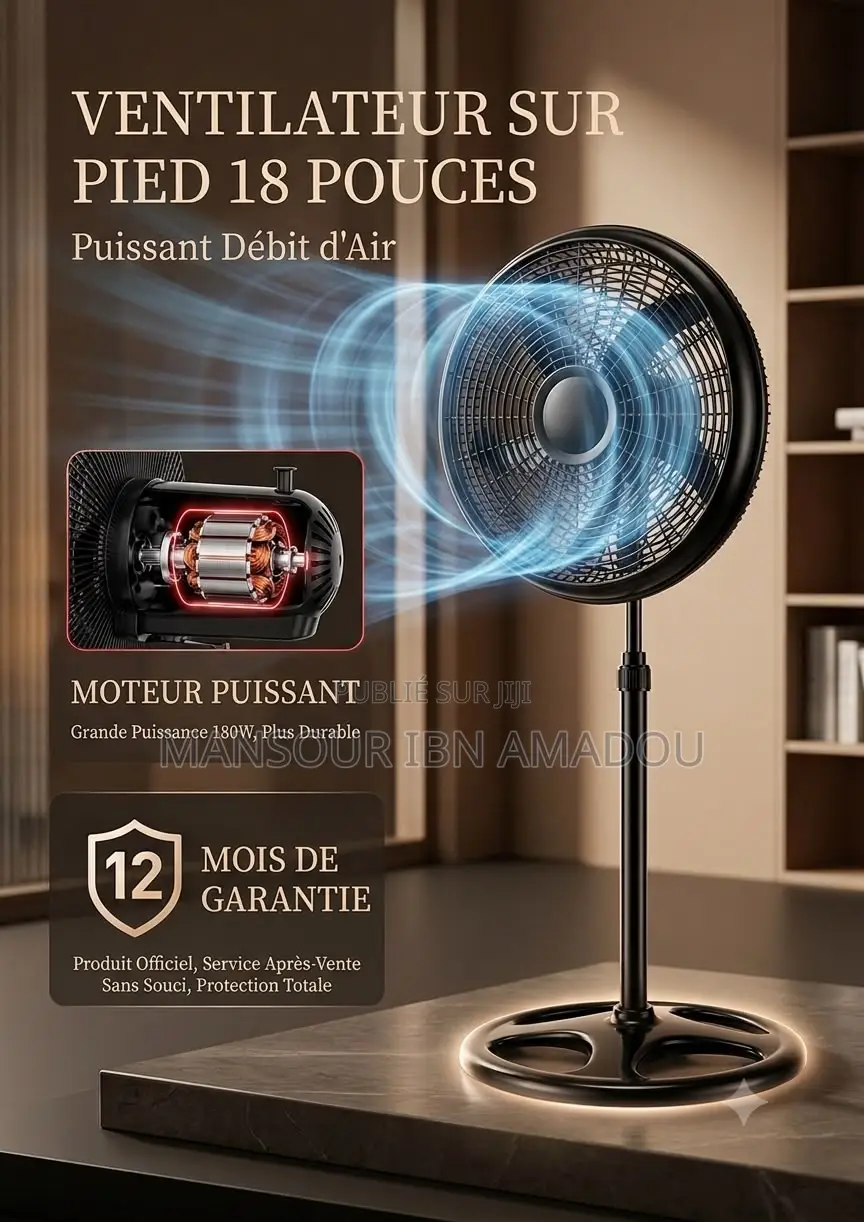 Ventilateur Sur Pied Yaki – 16 Pouces