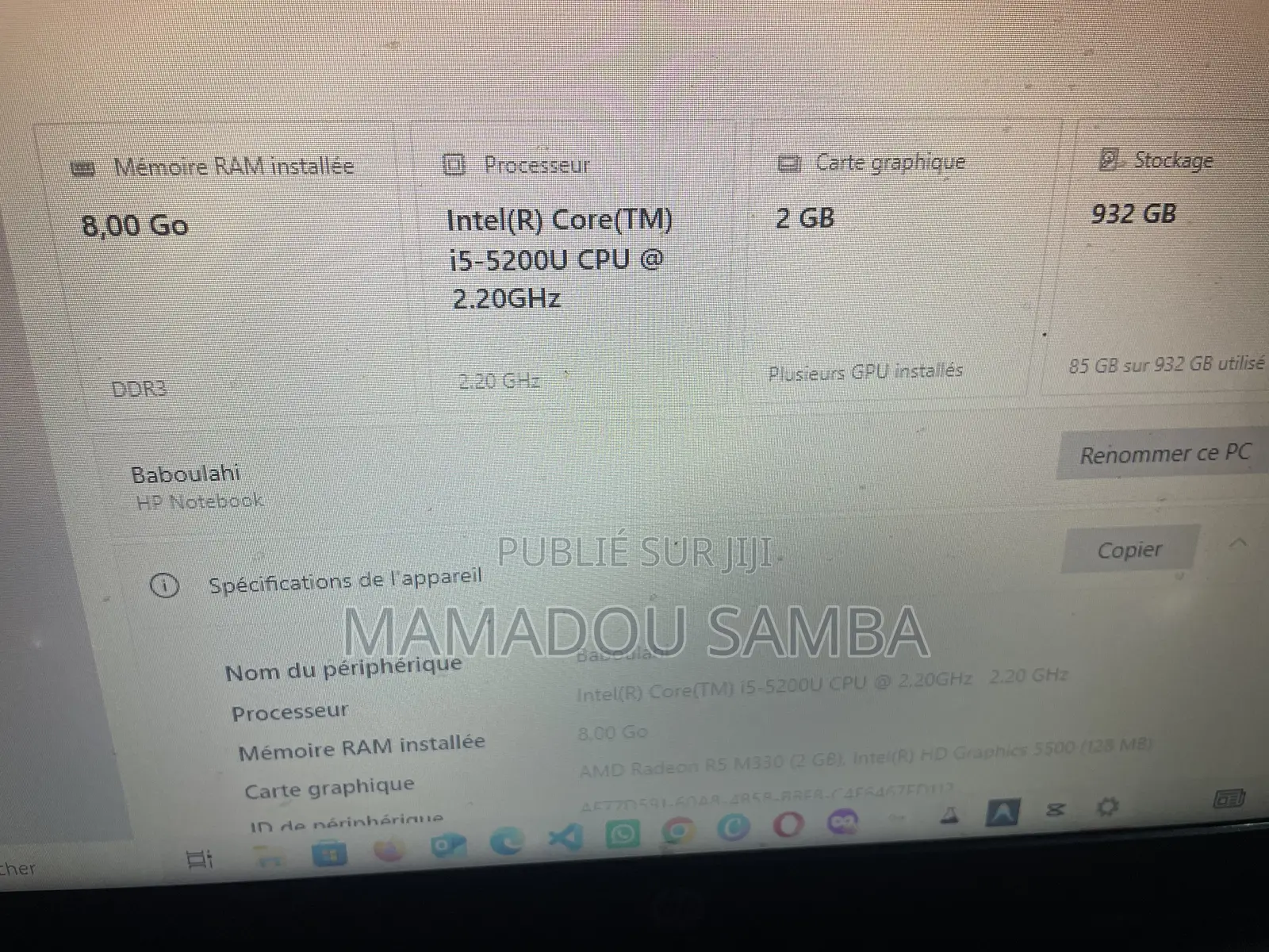 Ordinateur portable HP Autre 8GB Intel Core i5 HDD 1T