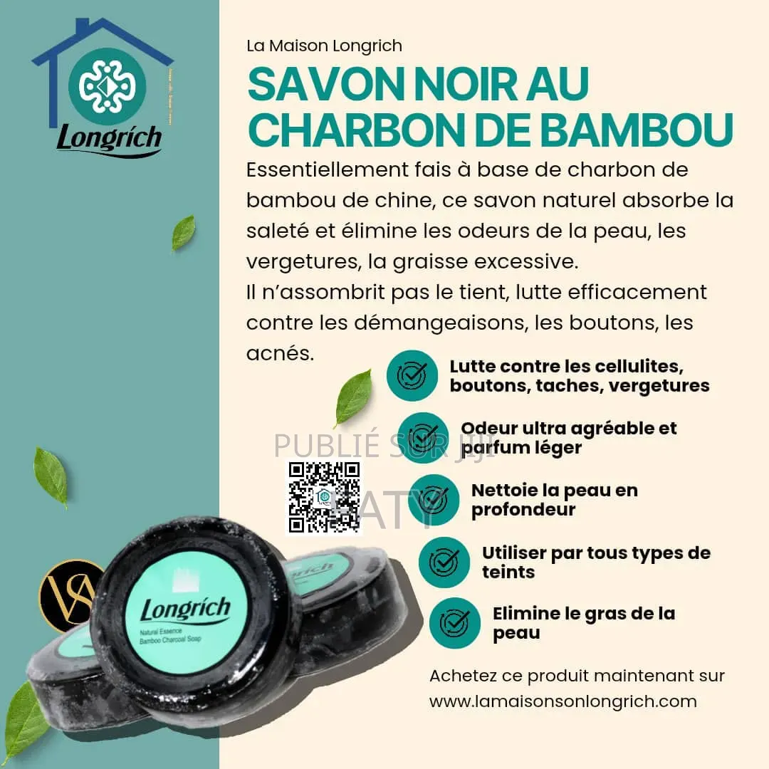 Savon Noir Au Charbon De Bambou Longrich