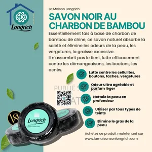 Savon Noir Au Charbon De Bambou Longrich