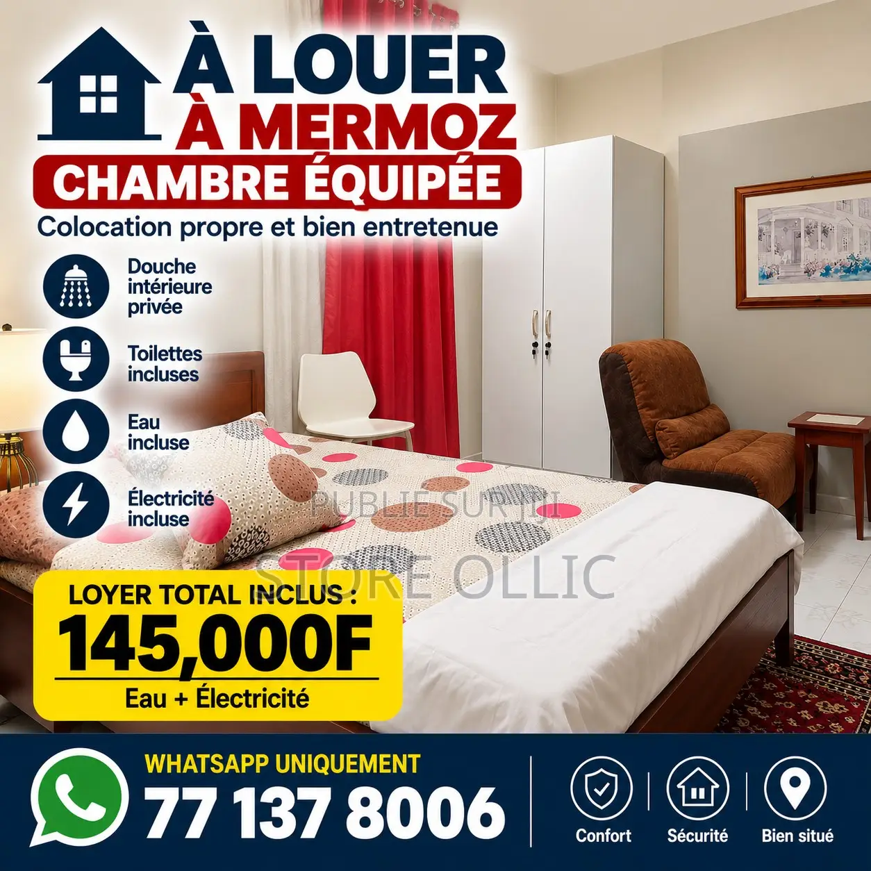Chambre Équipée À Mermoz — Pour Étudiant / Stagiaire / Pro